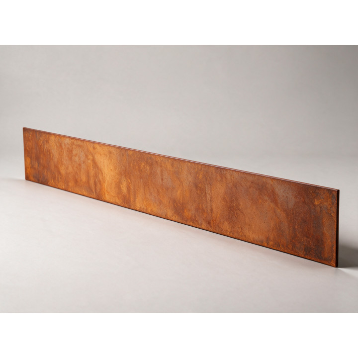 Bordure de jardin en acier Corten - Droit - hauteur 25 cm - 240 cm, vue d'ensemble sur fond neutre