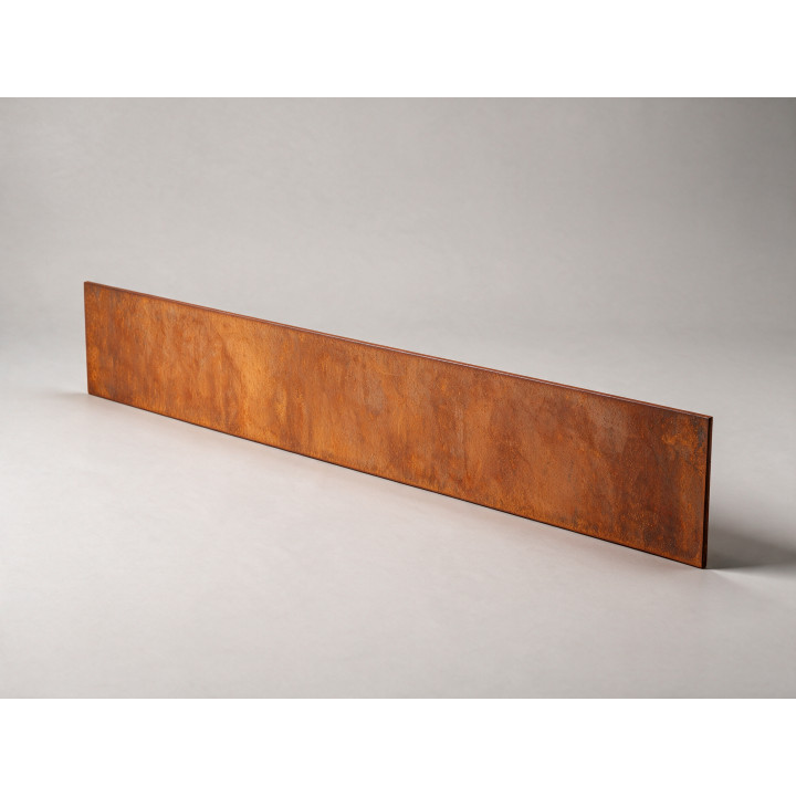Bordure de jardin en acier Corten - Droit - hauteur 37,5 cm - 240 cm, vue d'ensemble sur fond neutre
