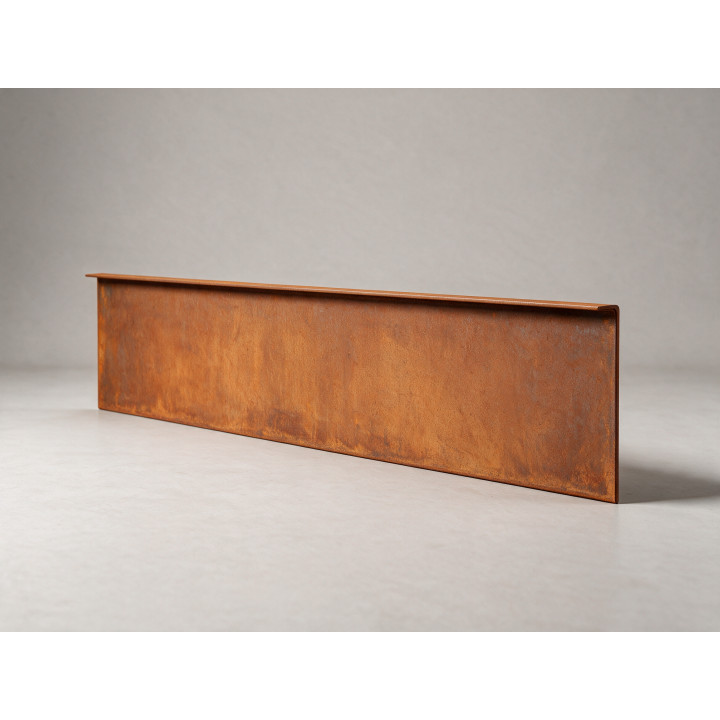 Bordure de jardin en acier Corten - Épais - hauteur 34 cm - 240 cm, vue d'ensemble sur fond neutre
