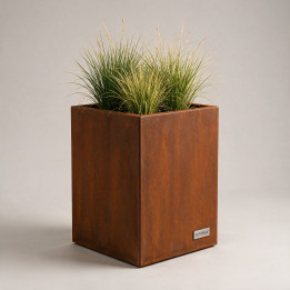 Jardinière en acier galvanisé - Carré - 40×40×60 cm, vue d'ensemble sur fond blanc, teinte RAL au choix